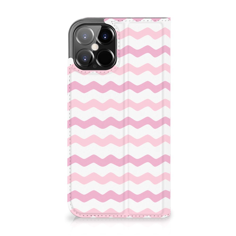 iPhone 12 Pro Max Hoesje met Magneet Waves Roze - B2C Telecom