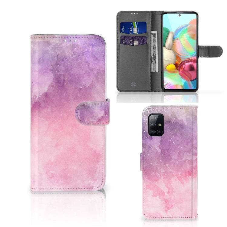 Hoesje Samsung Galaxy A71 Pink Purple Paint