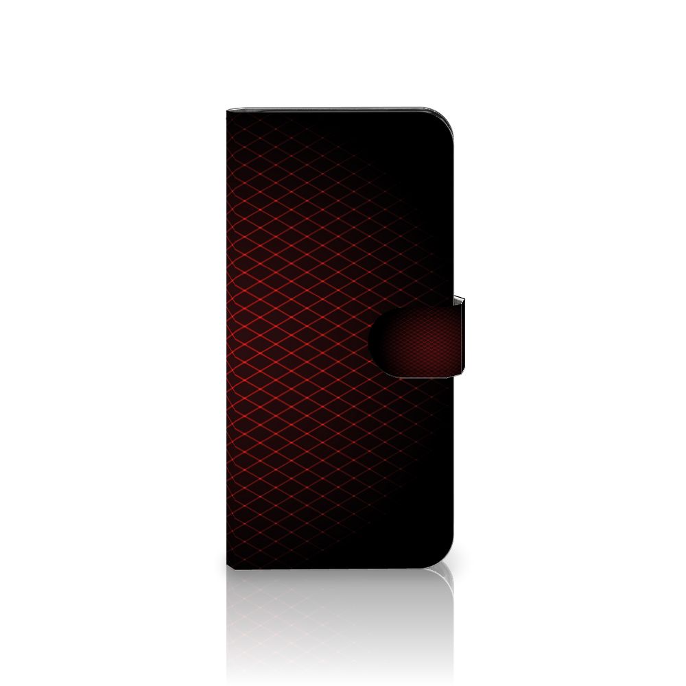 OnePlus Nord CE 2 Lite Telefoon Hoesje Geruit Rood met minimalistisch design en ruimte voor 3 pasjes.