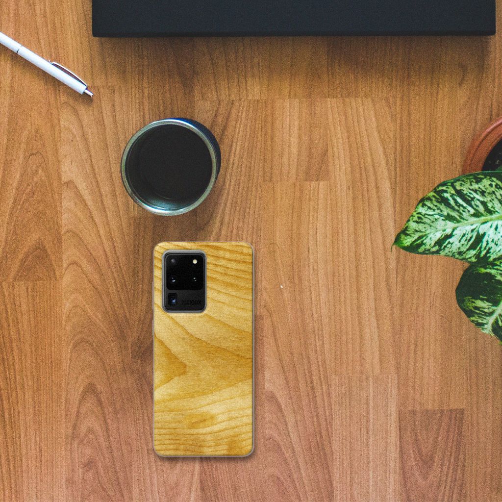 Samsung Galaxy S20 Ultra Bumper Hoesje Licht Hout B2C Telecom