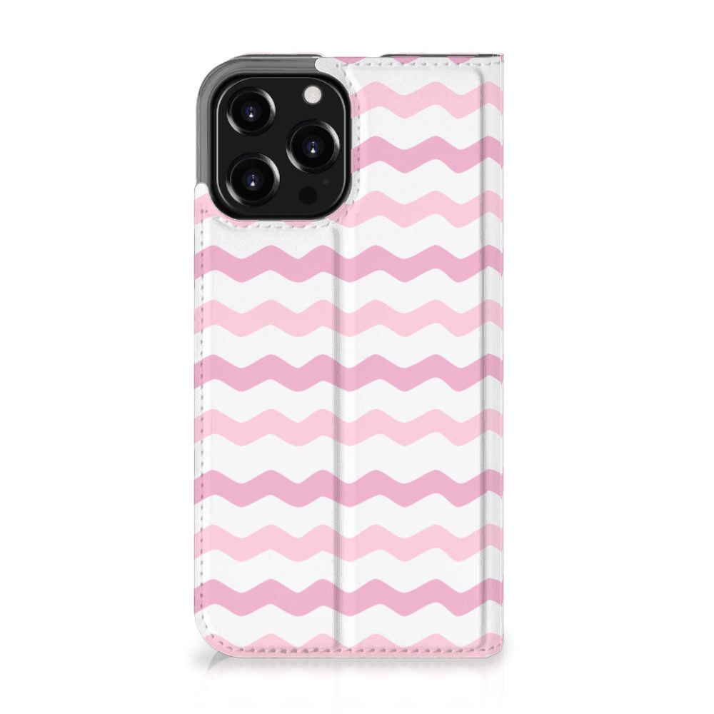 iPhone 13 Pro Max Hoesje met Magneet Waves Roze - B2C Telecom
