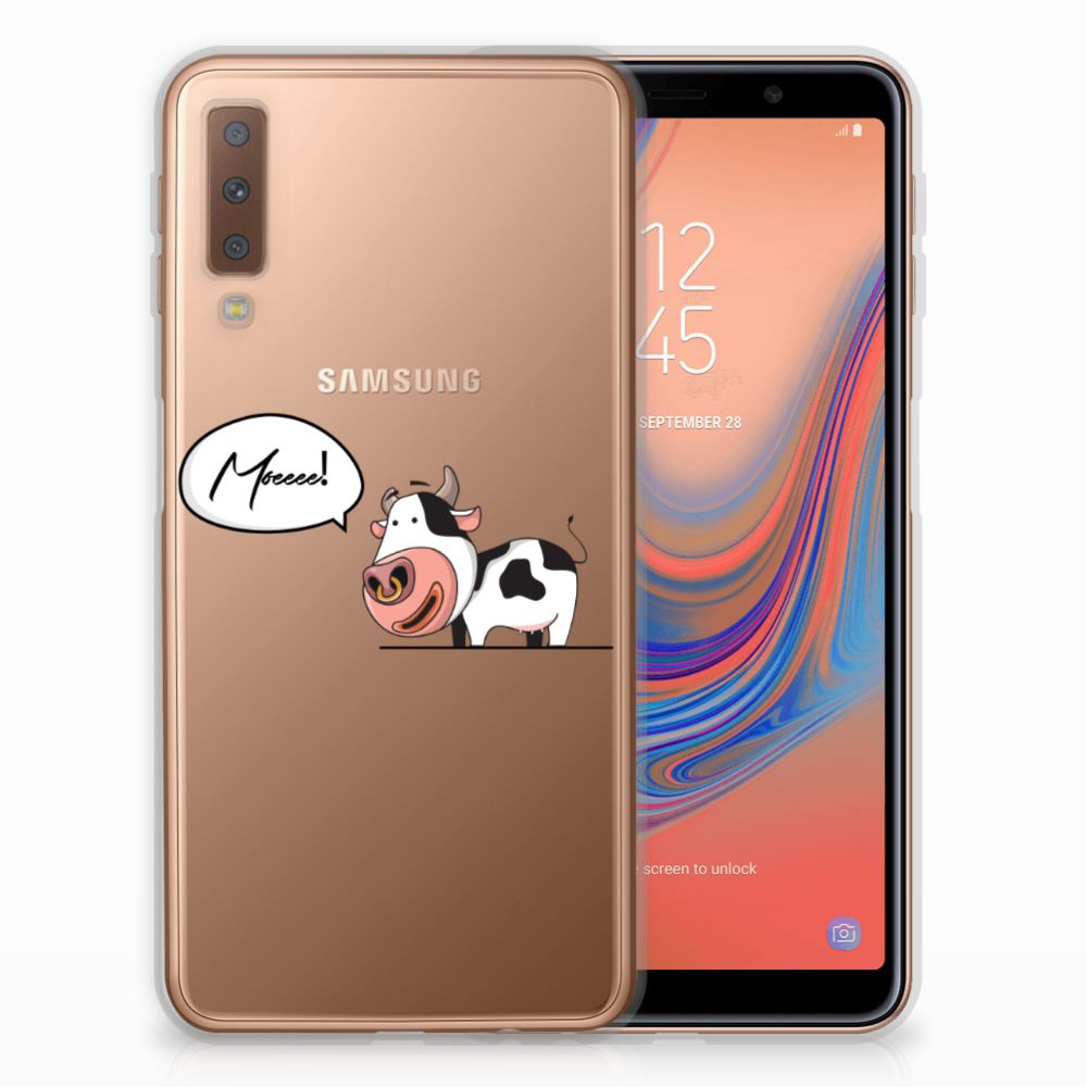 Samsung Galaxy A7 (2018) Telefoonhoesje met Naam Cow