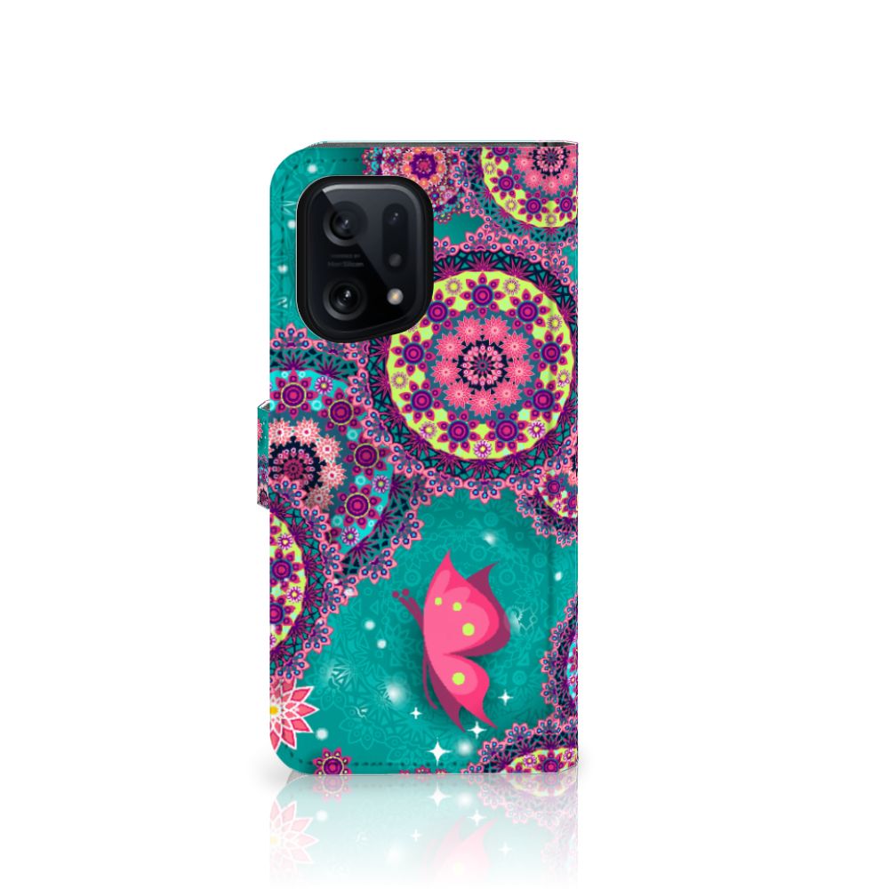 OPPO Find X5 Hoesje Cirkels en Vlinders
