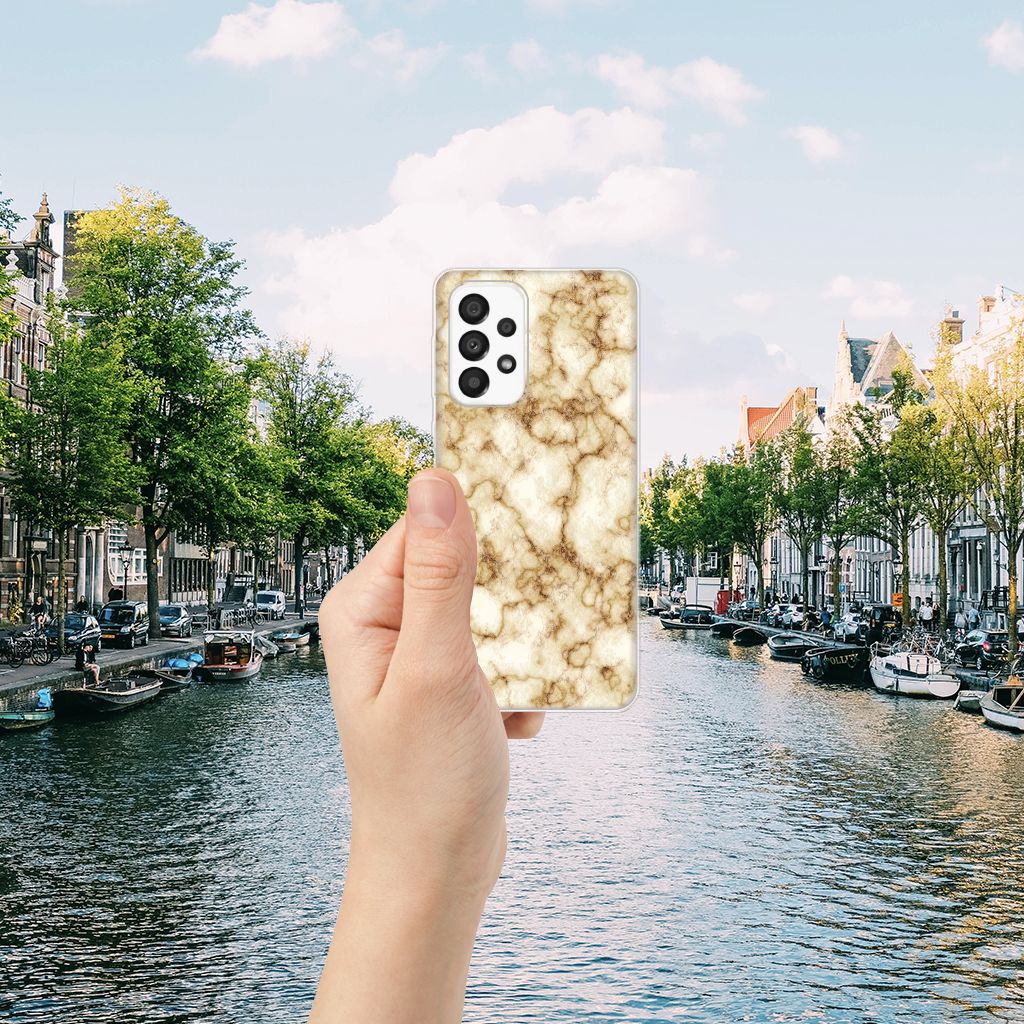 Samsung Galaxy A33 5G TPU Siliconen Hoesje Marmer Goud B2C Telecom