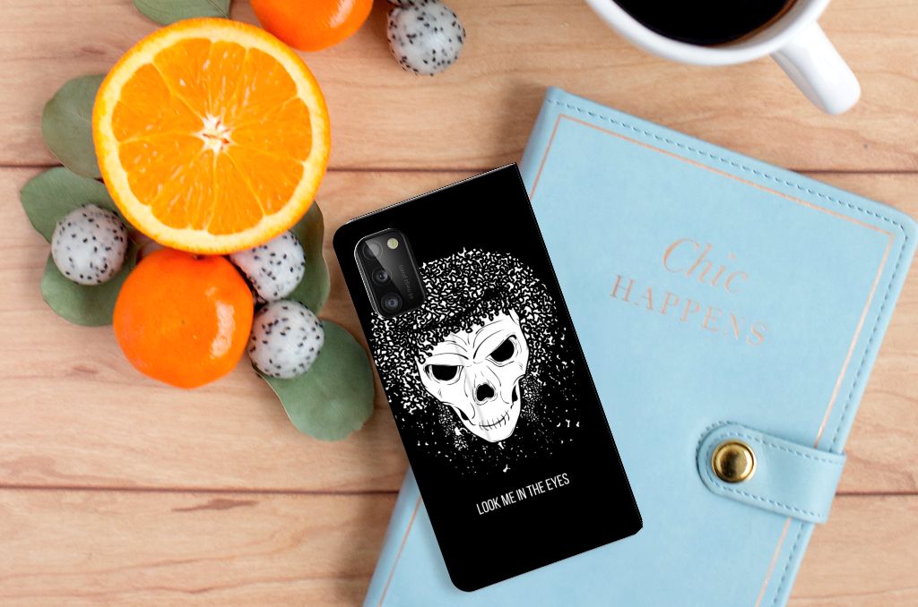 Mobiel BookCase Samsung Galaxy A41 Skull Hair - B2C Telecom