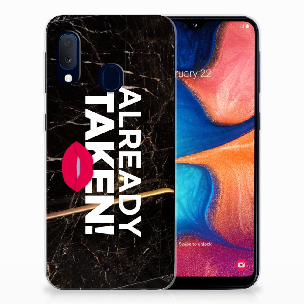 Samsung Galaxy A20e Siliconen hoesje met naam Already Taken Black