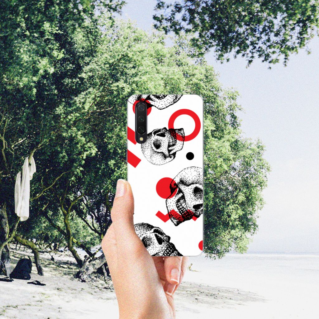Silicone Back Case Xiaomi Mi 9 Lite Skull Red B2C Telecom