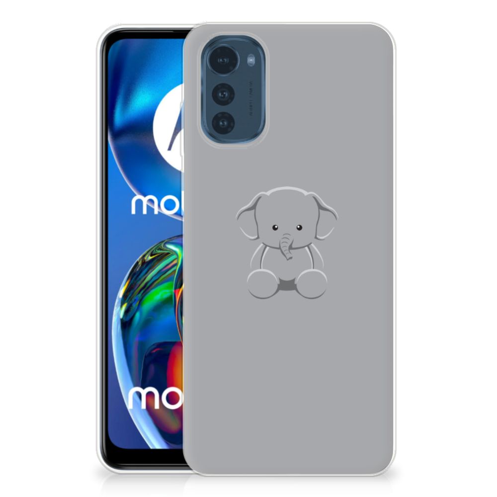 Motorola Moto E32/E32s Telefoonhoesje met Naam Grijs Baby Olifant