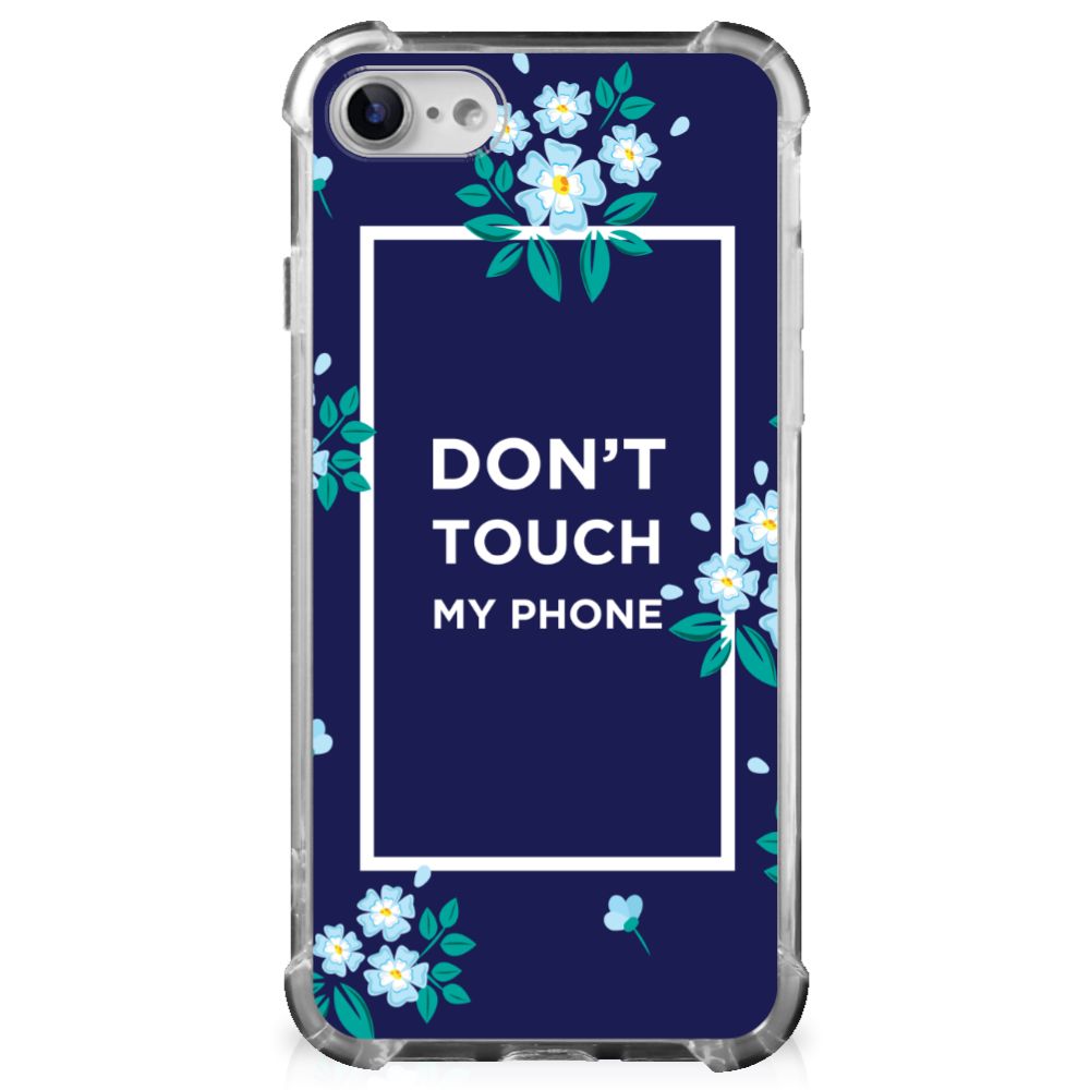 iPhone SE 2022/2020 | iPhone 8/7 Anti Shock Case Flowers Blue DTMP