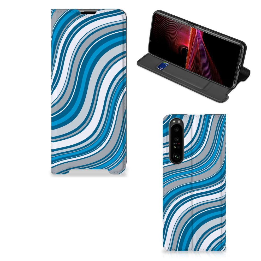 Sony Xperia 1 III Hoesje met Magneet Waves Blue