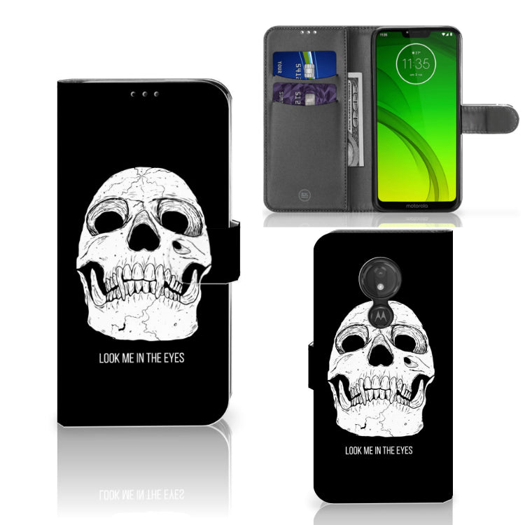 Telefoonhoesje met Naam Motorola Moto G7 Power Skull Eyes