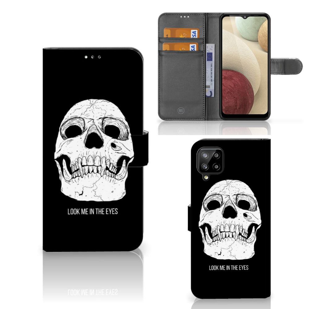 Telefoonhoesje met Naam Samsung Galaxy A12 Skull Eyes