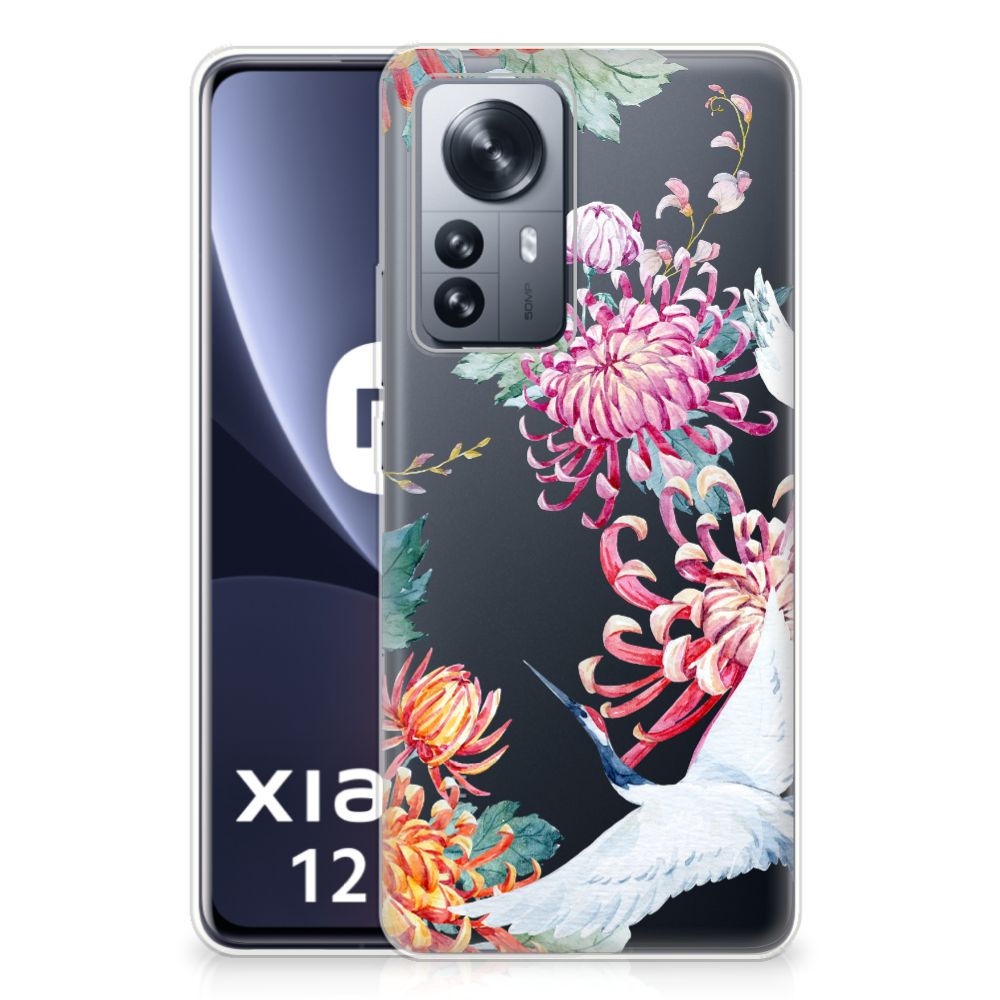 Xiaomi 12 Pro TPU Hoesje Bird Flowers