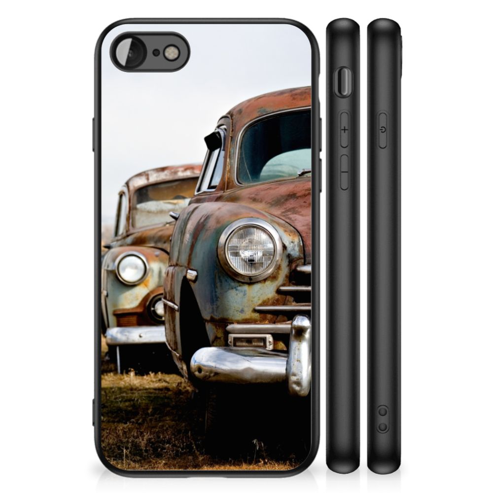 iPhone SE 2022 | SE 2020 | 7/8 Silicone Back Case Vintage Auto with classic cars design for protection and style.