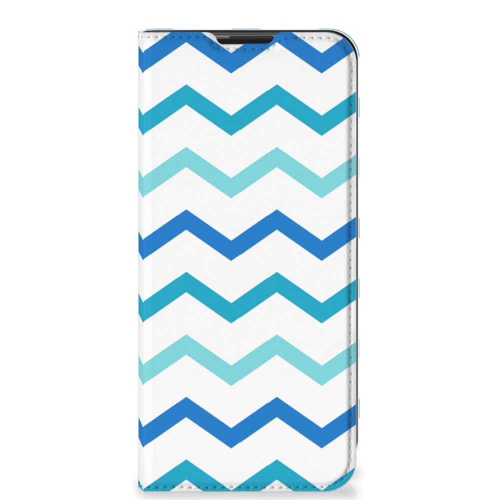 Motorola Moto G9 Play Hoesje met Magneet Zigzag Blauw - B2C Telecom