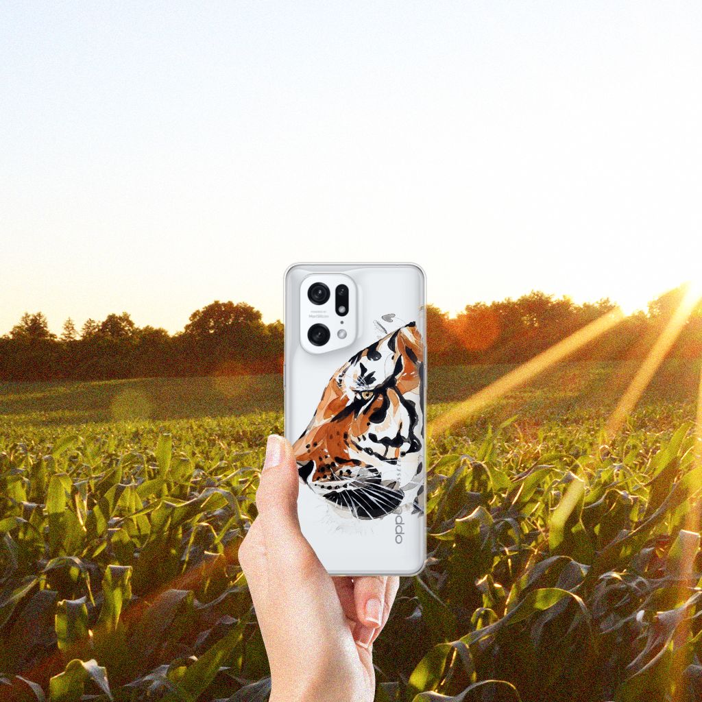 Hoesje maken OPPO Find X5 Pro Watercolor Tiger