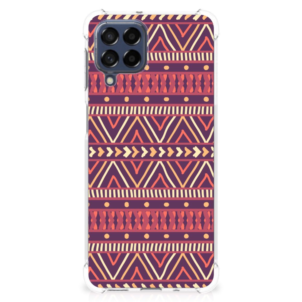 Samsung Galaxy M53 Doorzichtige Silicone Hoesje Aztec Paars