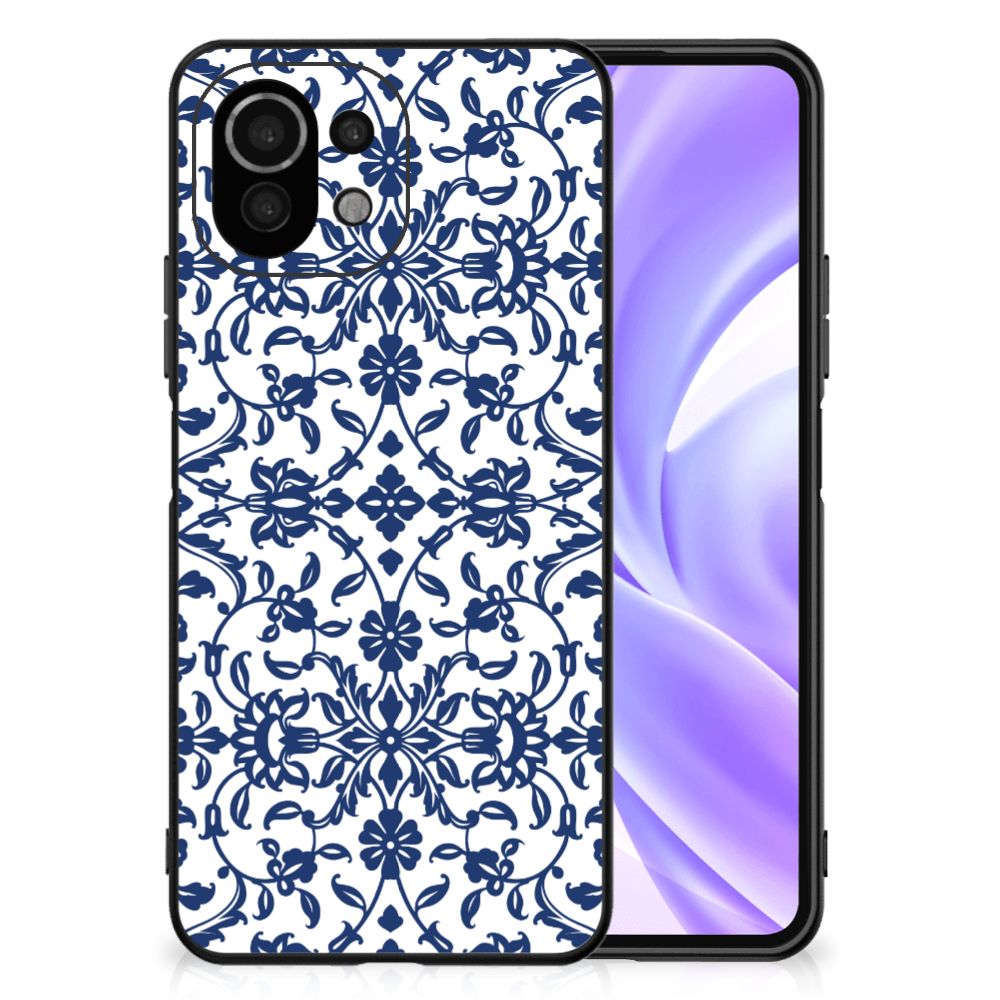 Xiaomi 11 Lite 5G NE | Mi 11 Lite Bloemen Hoesje Flower Blue