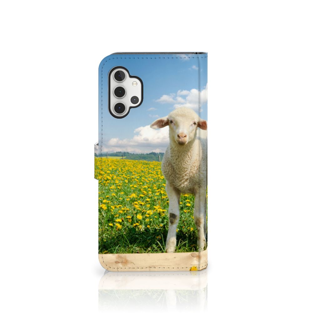 Samsung Galaxy A32 5G Telefoonhoesje met Pasjes Schaap en Lammetje