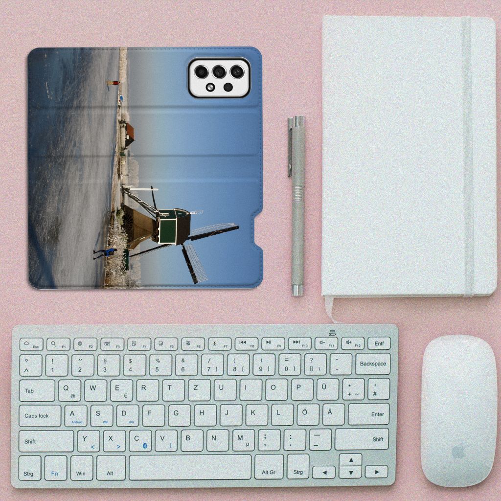 Samsung Galaxy A73 Book Cover Schaatsers - B2C Telecom