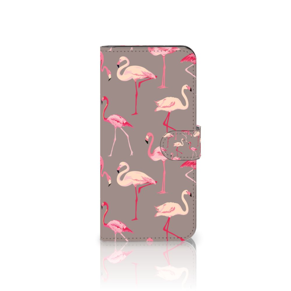 Motorola Moto E13 4G Telefoonhoesje met Pasjes Flamingo
