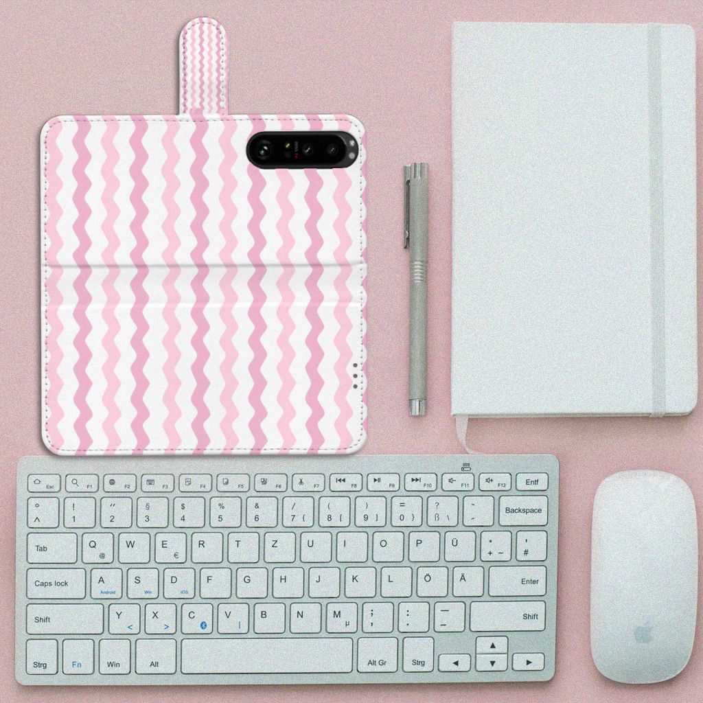 Sony Xperia 1 III Telefoon Hoesje Waves Roze