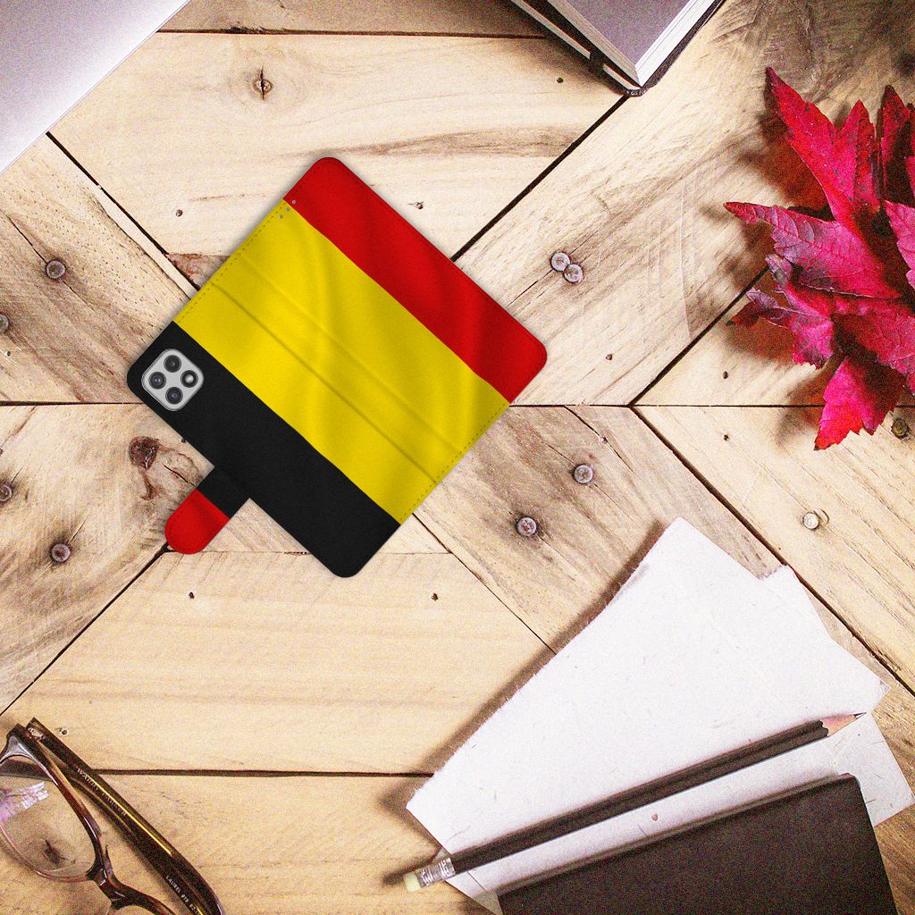 Samsung Galaxy A22 5G Bookstyle Case Belgische Vlag