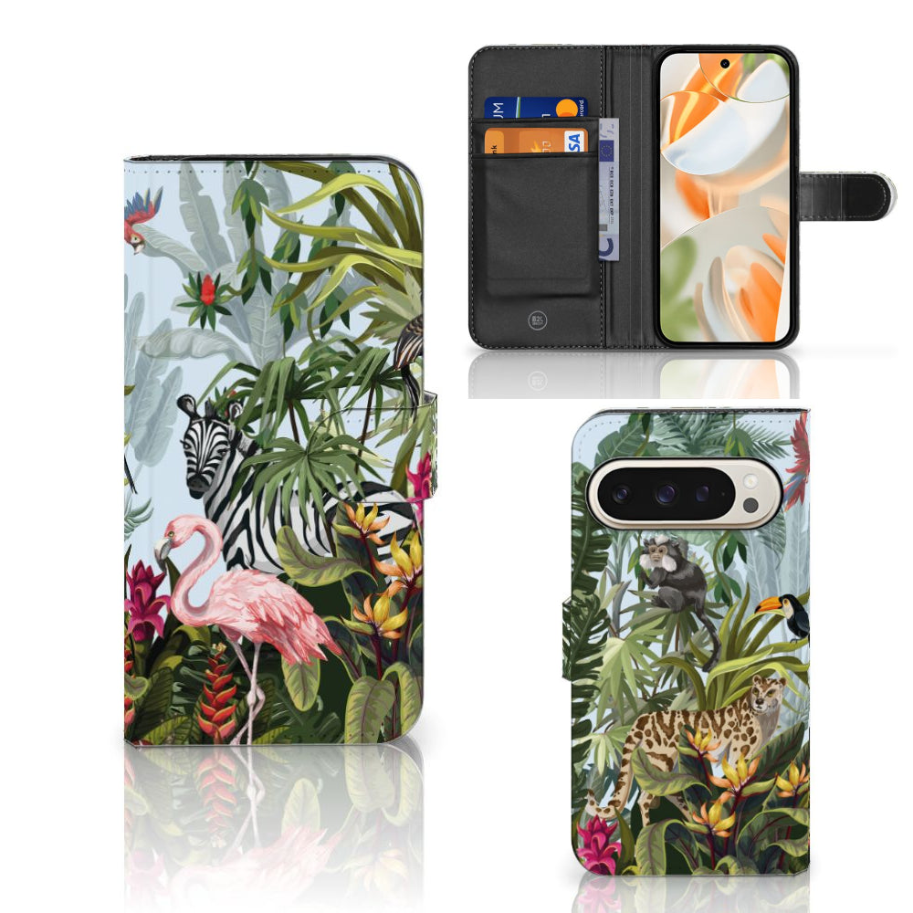 Telefoonhoesje met Pasjes voor Google Pixel 9 | 9 Pro Jungle