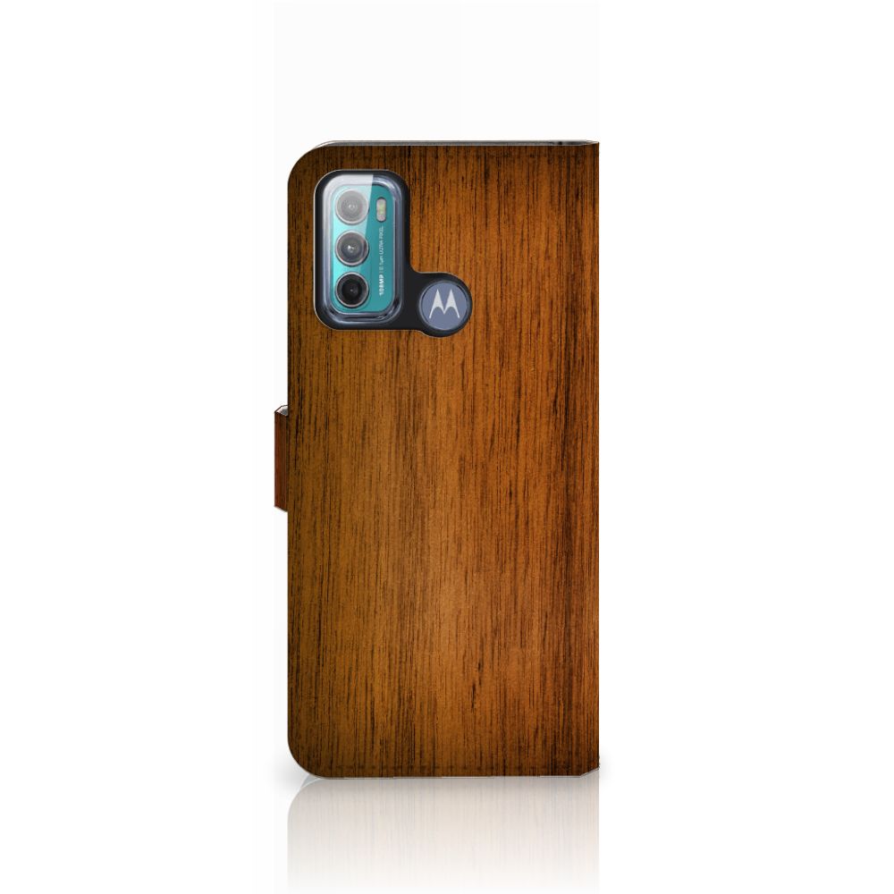 Motorola Moto G60 Book Style Case Donker Hout