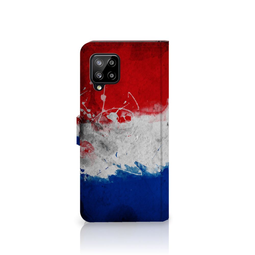 Samsung Galaxy A42 5G Bookstyle Case Nederland met artistiek ontwerp van de Nederlandse vlag