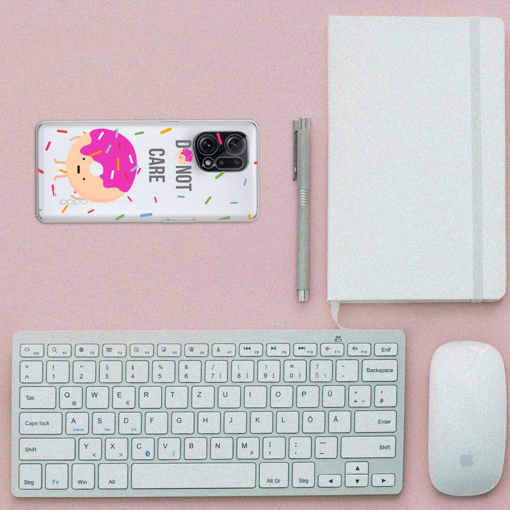 OPPO Find X5 Siliconen Case Donut Roze B2C Telecom