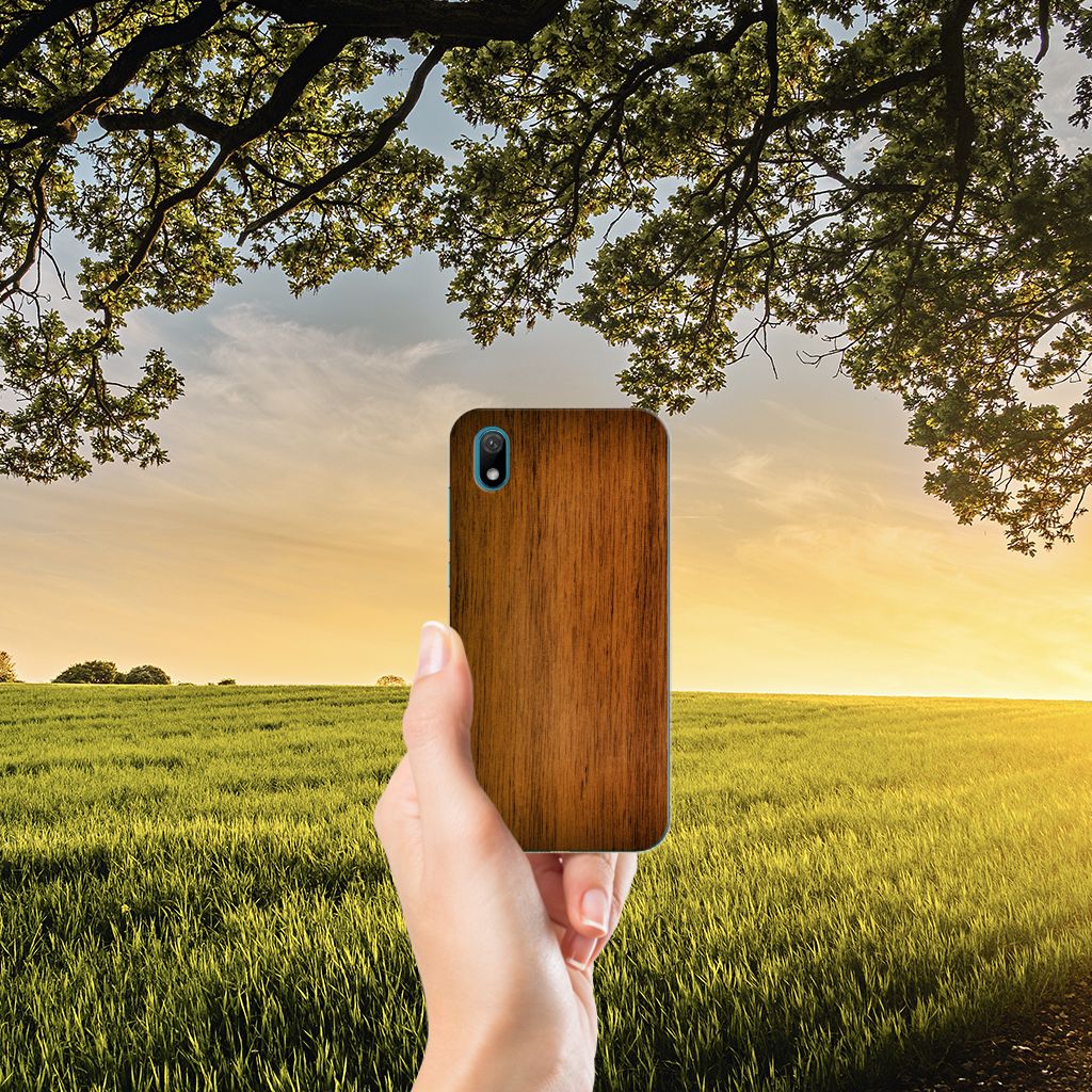 Huawei Y5 (2019) Bumper Hoesje Donker Hout