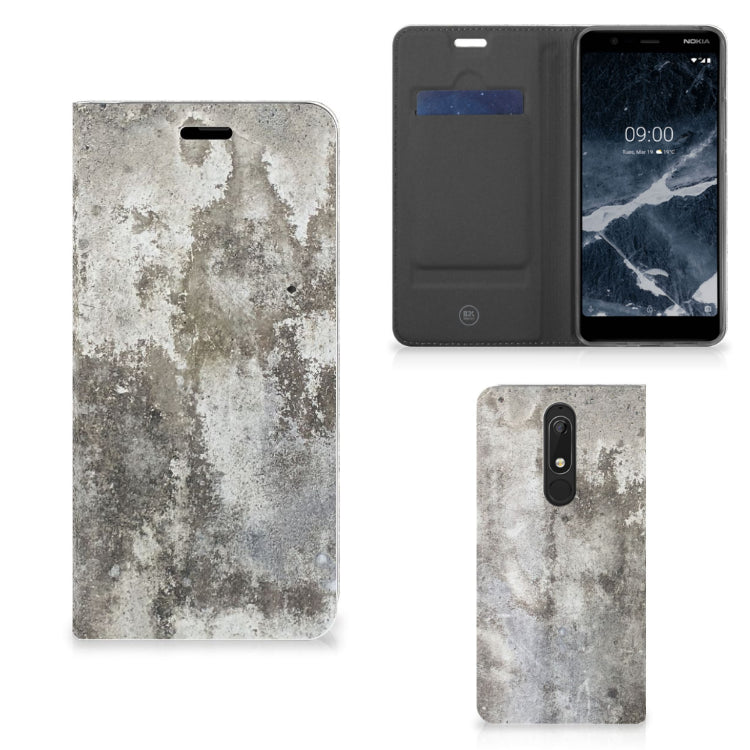 Nokia 5.1 (2018) Standcase Beton Print