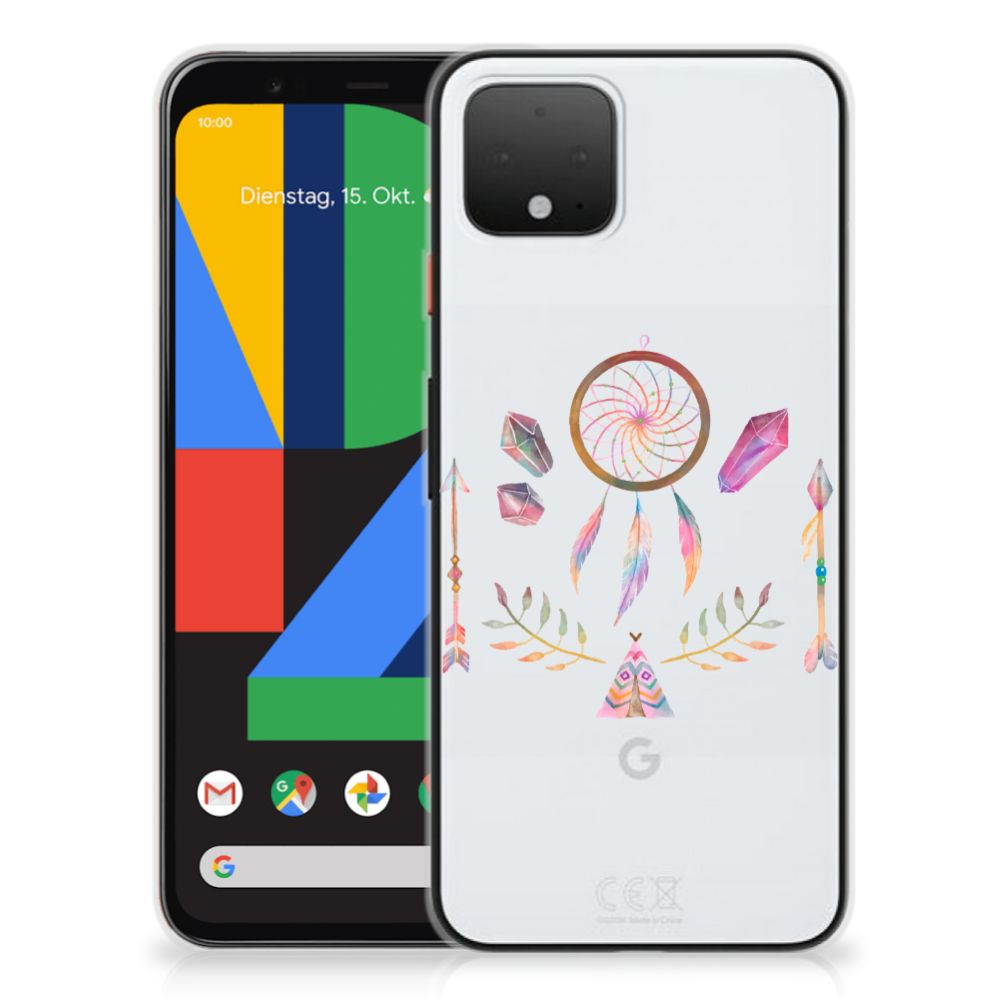 Google Pixel 4 Telefoonhoesje met Naam Boho Dreamcatcher