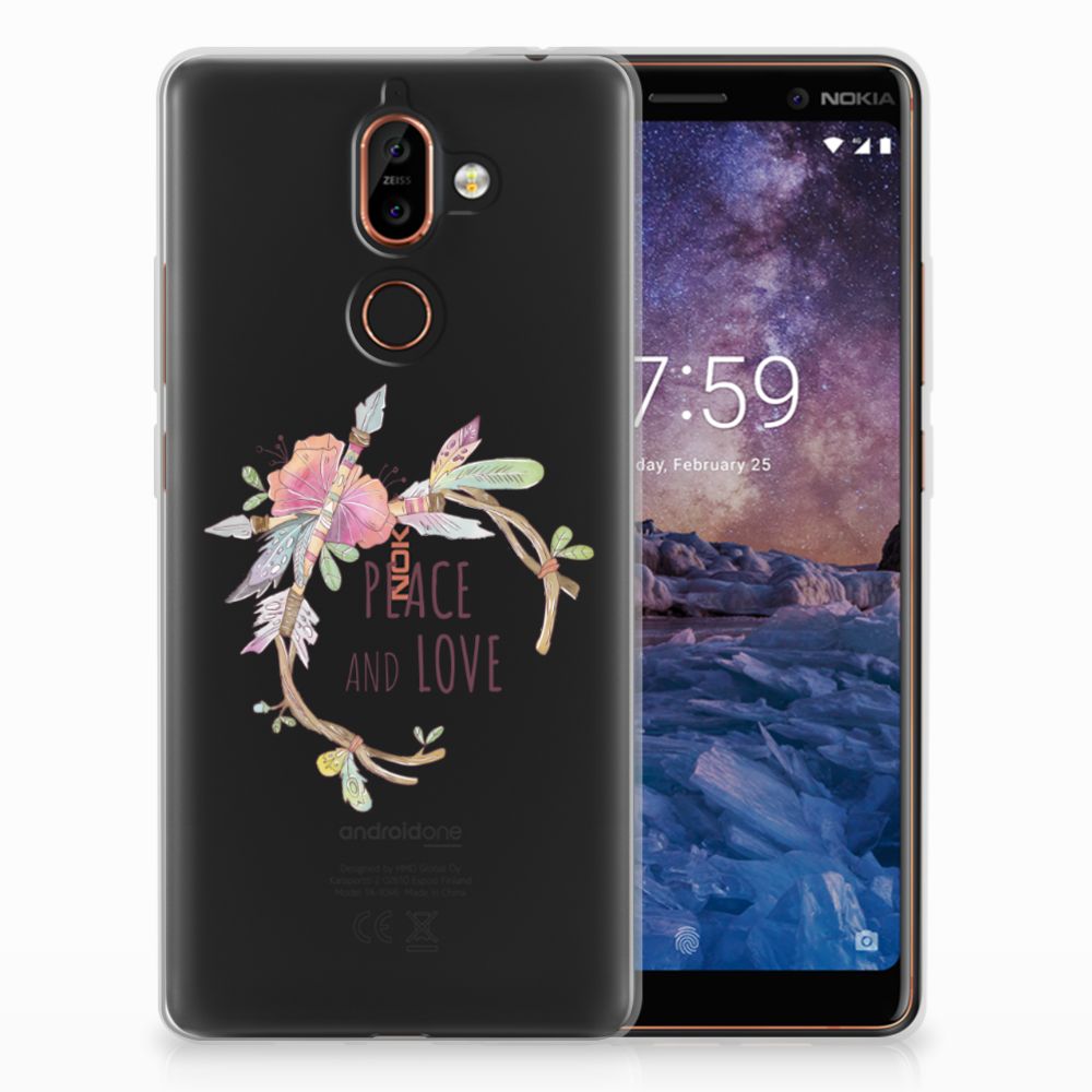 Nokia 7 Plus Telefoonhoesje met Naam Boho Text