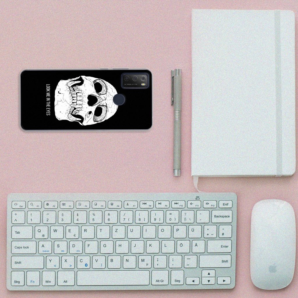 Silicone Back Case Alcatel 1S (2021) Skull Eyes