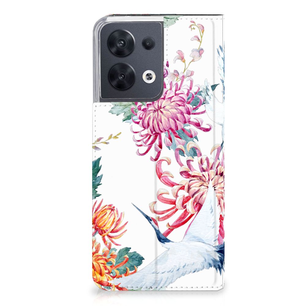 OPPO Reno8 Hoesje maken Bird Flowers - B2C Telecom