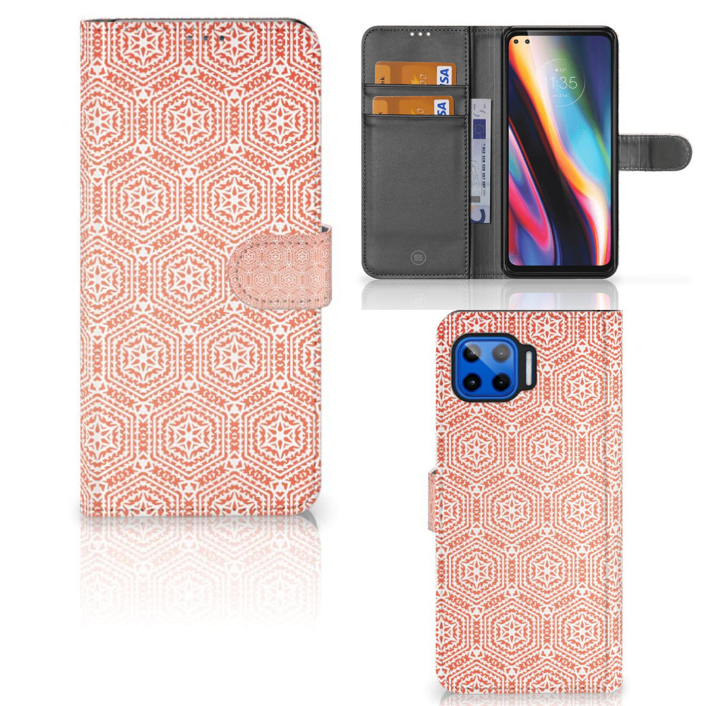 Motorola Moto G 5G Plus Telefoon Hoesje Pattern Orange