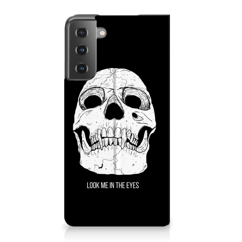 Mobiel BookCase Samsung Galaxy S21 Plus Skull Eyes - B2C Telecom