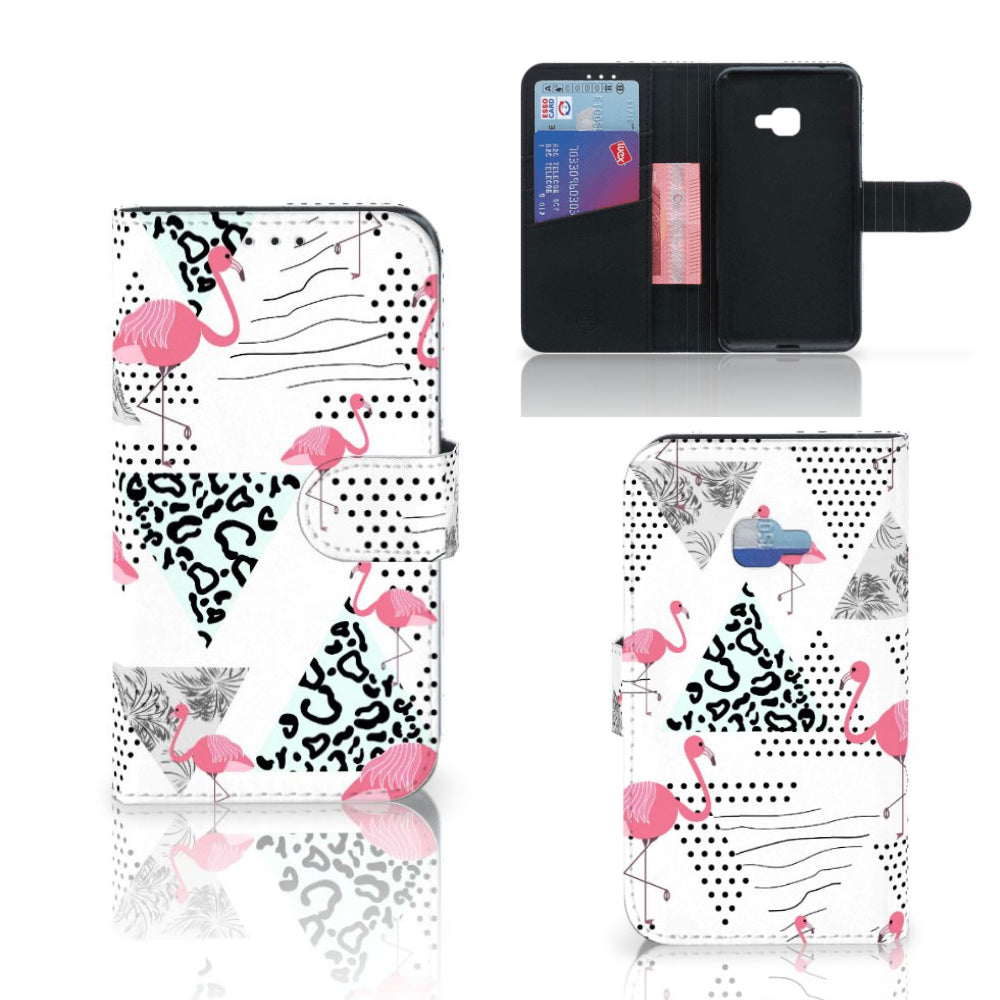 Samsung Galaxy Xcover 4 | Xcover 4s Telefoonhoesje met Pasjes Flamingo Triangle