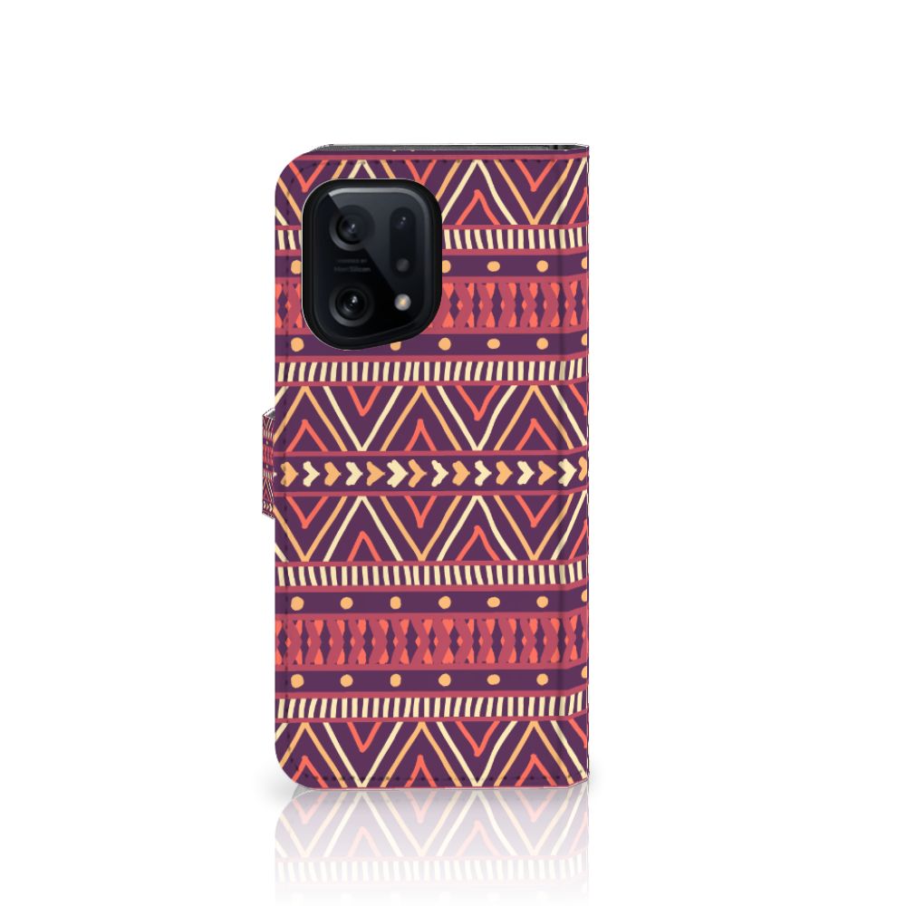 OPPO Find X5 Telefoon Hoesje Aztec Paars