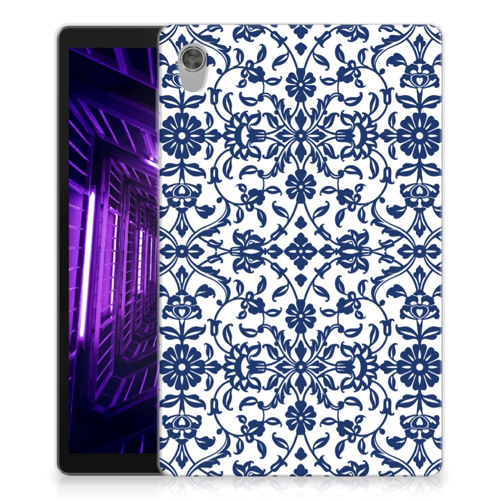 Lenovo Tab M10 HD (2de generatie) Siliconen Hoesje Flower Blue - B2C Telecom