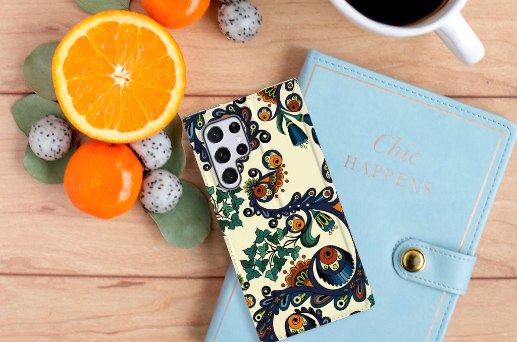 Telefoon Hoesje Samsung Galaxy S22 Ultra Barok Flower - B2C Telecom