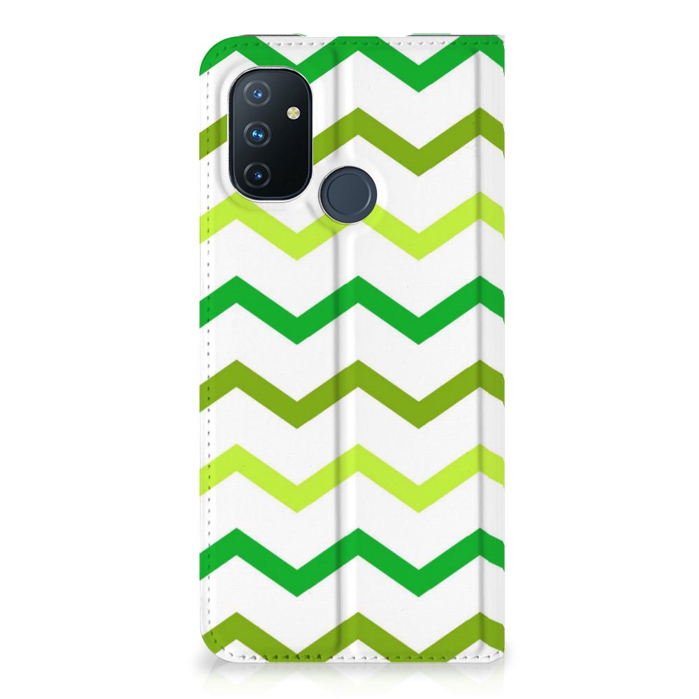 OnePlus Nord N100 Hoesje met Magneet Zigzag Groen - B2C Telecom
