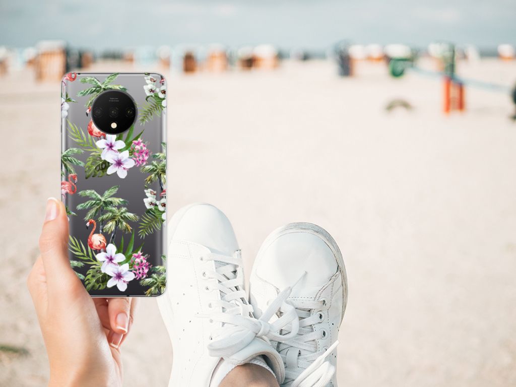 OnePlus 7T TPU Hoesje Flamingo Palms