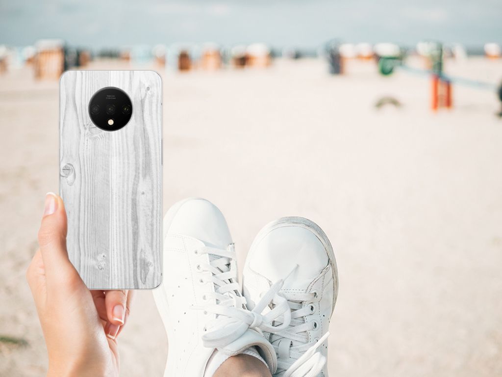 OnePlus 7T Bumper Hoesje White Wood