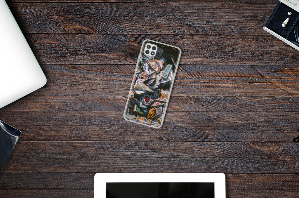 Samsung Galaxy A22 5G Siliconen Hoesje met foto Badges B2C Telecom