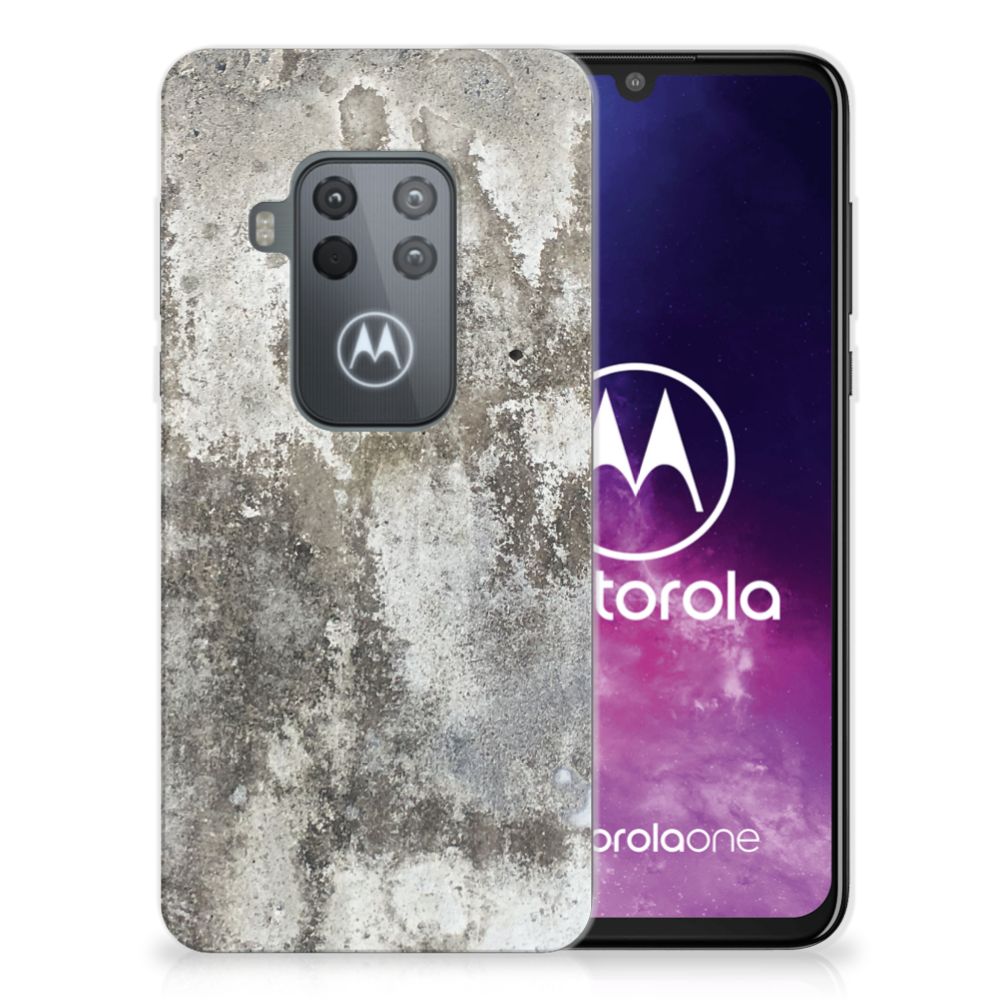 Motorola One Zoom TPU Siliconen Hoesje Beton Print