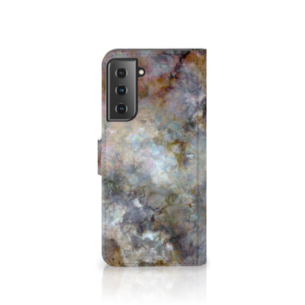 Samsung Galaxy S21 Plus Bookcase Marmer Grijs
