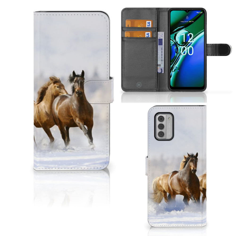 Nokia G42 Telefoonhoesje met Pasjes Paarden